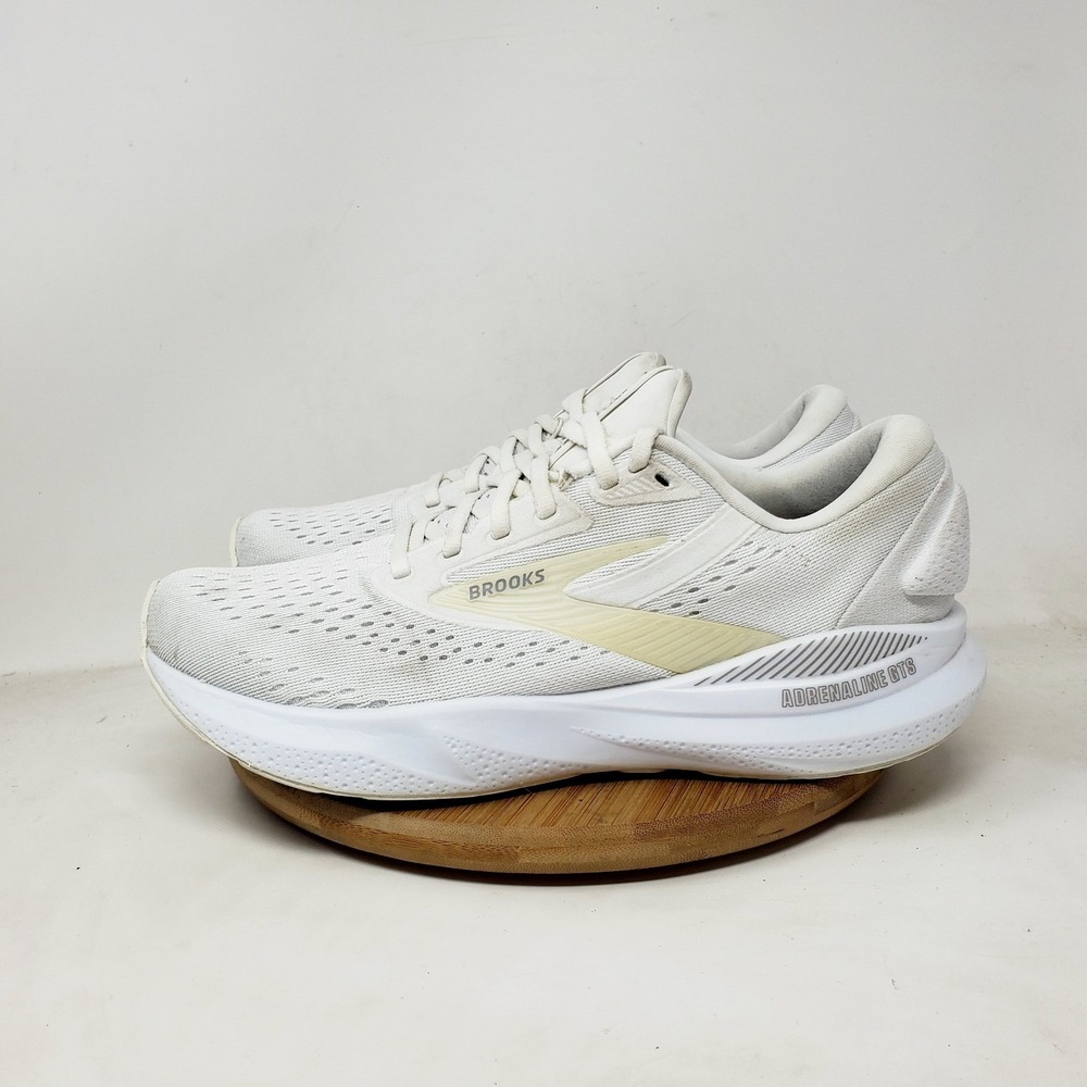 Brooks Adrenaline GTS 24 Shoes Womens 9.5 White Lace Up Running Athletic Sneaker